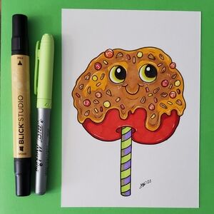 Cute Caramel Apple | Original Marker Illustration